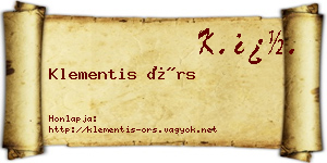 Klementis Örs névjegykártya